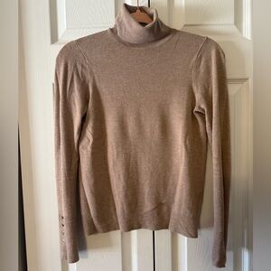 Zara Taupe Long-Sleeve Turtleneck Sweater